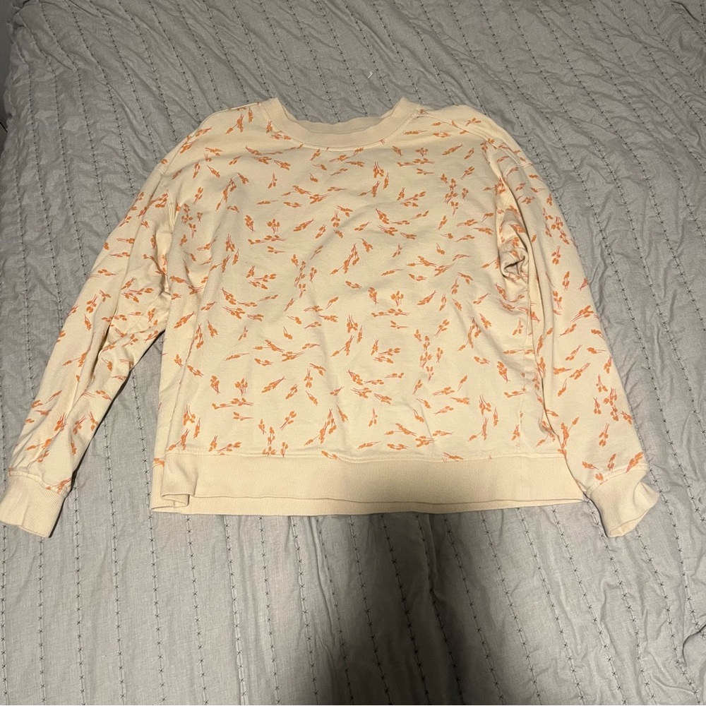 Women's Cream and Orange Sweatshirt